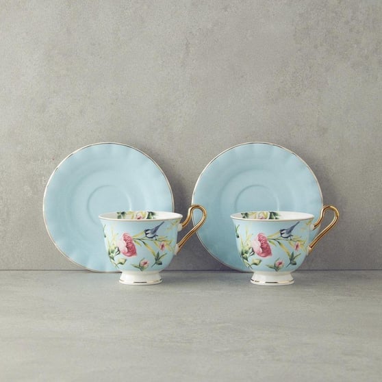 English Home Vanilla Bone China Çay Fincanı Takımı 220 ml Açık Mavi