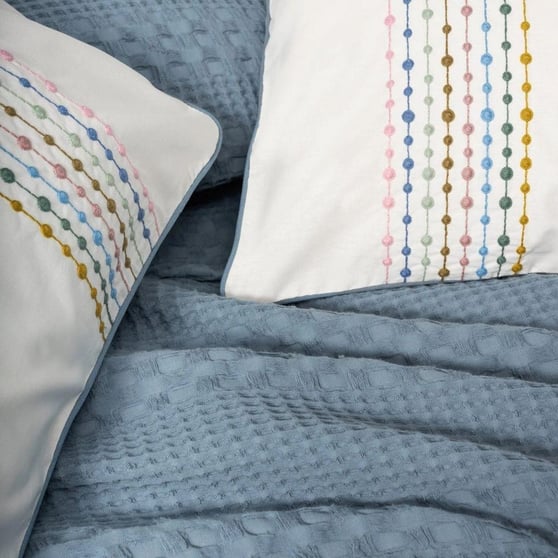 Cotton Box Aura Çift Kişilik Pike Takımı Pebble Indigo