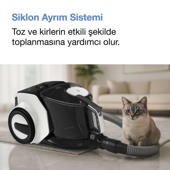 Fakir Spider BL 6029 Pearl White 899 W Toz Torbasız Elektrikli Süpürge