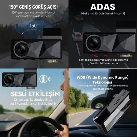 Mieco A11 4K Ultra HD Araç içi Kamera