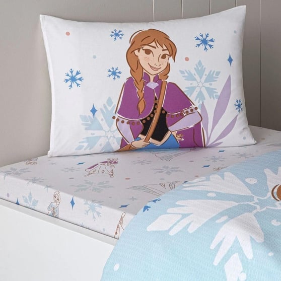 Taç Lisanslı Disney Frozen Family Tek Kişilik Pamuk Pike Takımı