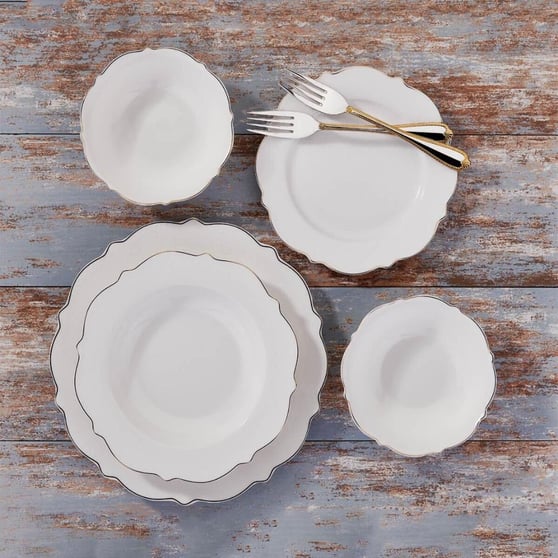Korkmaz A8241 Eliza Collection Bone 60 Parça Yemek Takımı