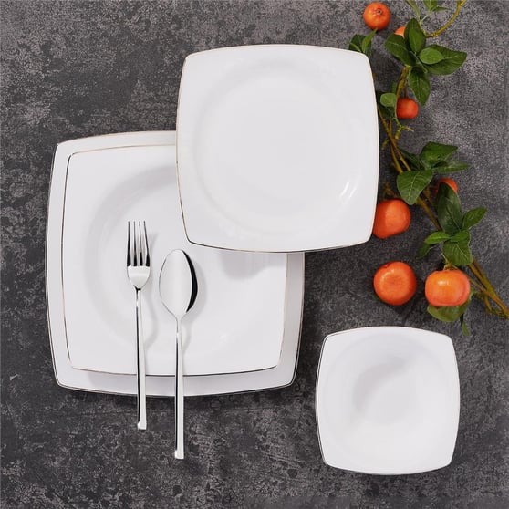 Korkmaz A8433 Bone Selection 60  Parça Kare Yemek Takımı