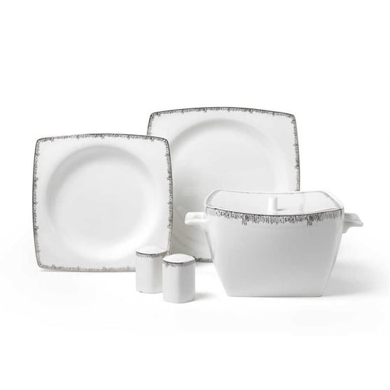 Korkmaz A8424 Bone Sel. 60 Parça Kare Yemek Takımı