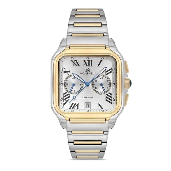 Momentus TM348T-02SG TimeMaster Erkek Kol Saati Safir Cam Çelik-Gold