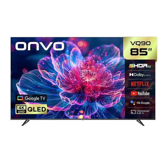 ONVO 85VQ90F3UA 85 FRAMELESS ULTRA HD QLED GOOGLE TV