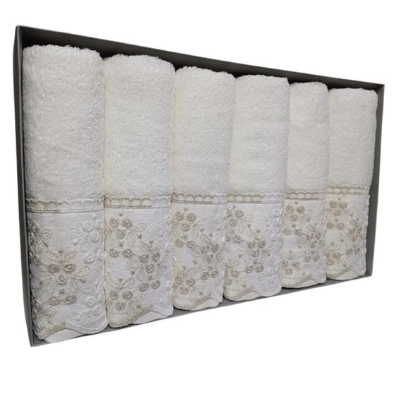 Özdilek Beyza Krem 6lı Kutulu Yüz Havlusu Seti 50x90 cm %100 Pamuk