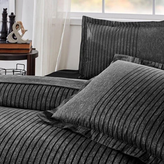 Özdilek Çift Kişilik Pamuklu Fitted Ranforce Nevresim Takımı 220x240 cm Antrasit