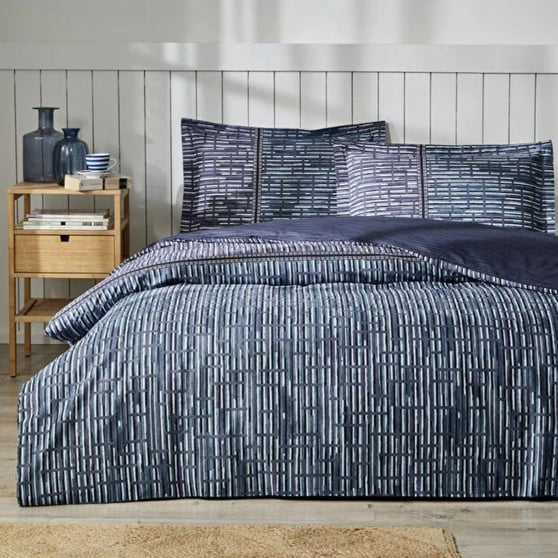 Özdilek Modra Tek Kişilik Ranforce Nevresim Takımı Lastikli Çarşaflı 160x220 Mavi