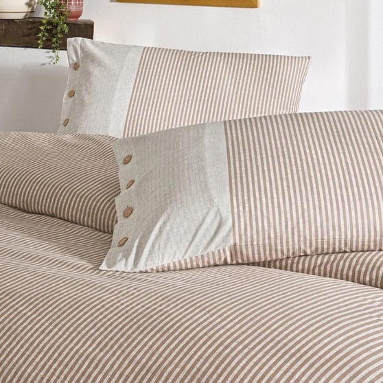Özdilek Natural Line Çift Kişilik %100 Pamuk Ranforce Nevresim Takımı Somon