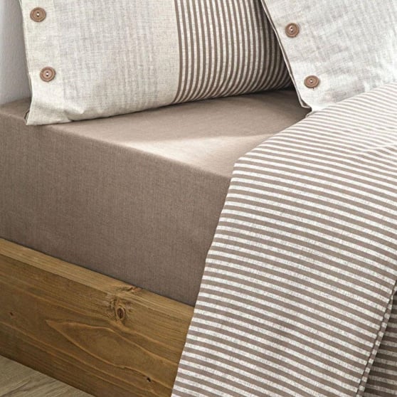 Özdilek Natural Line Tek Kişilik %100 Pamuk Nevresim Takımı 160x220 cm Bej (3lü)