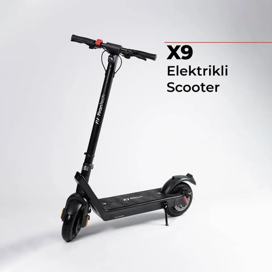 Pirantech X9 Elektrikli Scooter - Çıkartılabilir Bataryalı Max 850W Katlanabilir Scooter - Siyah