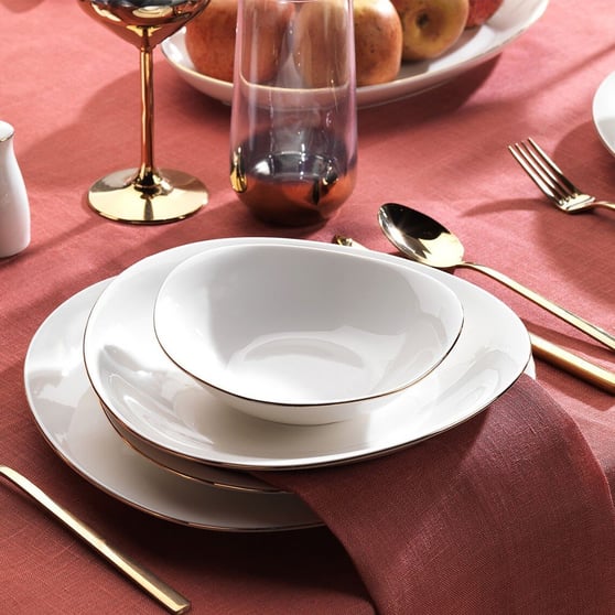 Schafer 1S1226-01001-ALT01 Dina Yemek Takımı-56 Parça-Altın