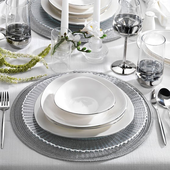 Schafer 1S1226-01001-PLT01 Dina Yemek Takımı-56 Parça-Platin