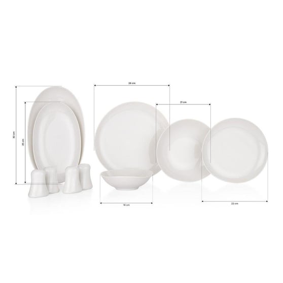 Schafer 1S1636-01001-BYZ01 Ella Yemek Takımı 56 Parça-Beyaz