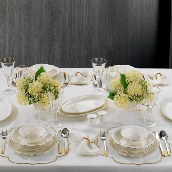 Schafer 1S4608-01001-GLD01 Mia Yemek Takımı-56 Parça-Gold