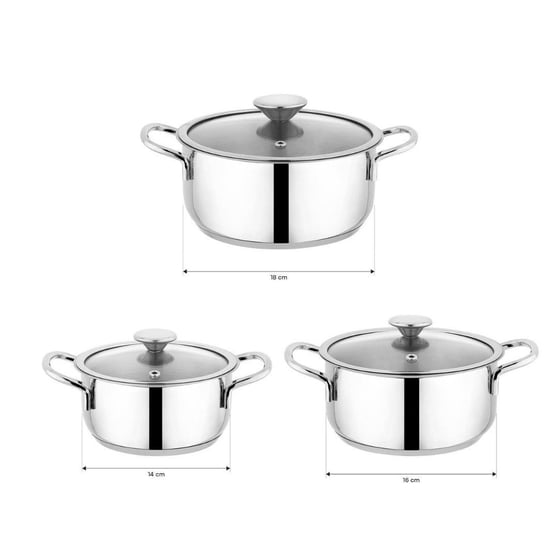 Schafer Steel Storm 6 Parça 18/10 Çelik Tencere Seti Inox (İndüksiyon Uyumlu)