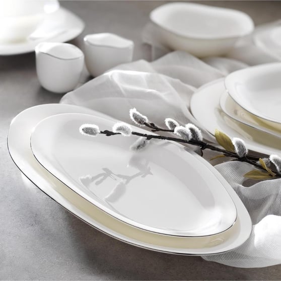 Schafer 1S6487-01001-PLT01 Superfine Bone Elixir Yemek Takımı 56 Parça-Platin