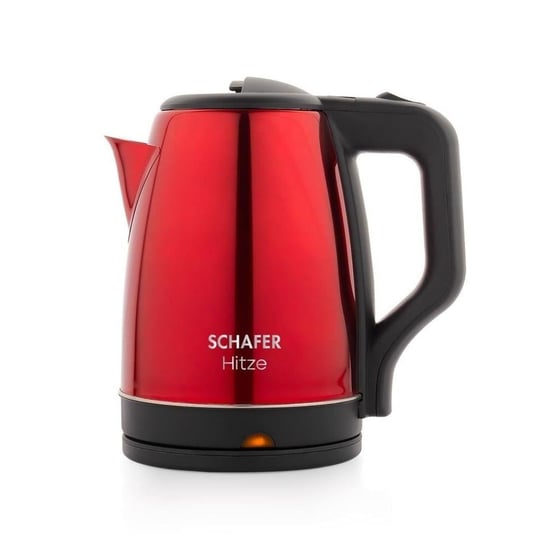 Schafer Hitze 2 Litre Paslanmaz Çelik Kettle 1500W Kırmızı Su Isıtıcı