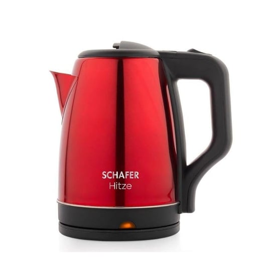 Schafer Hitze 2 Litre Paslanmaz Çelik Kettle 1500W Kırmızı Su Isıtıcı