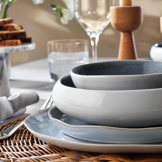 Schafer Aura Porselen Yemek Takımı 24 Parça Gri – 6 Kişilik