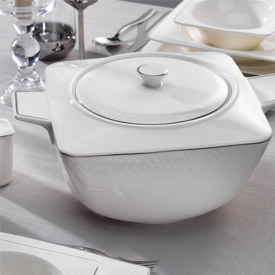Schafer 1S2407-01001-BYZ02 Glamor Prıvate Kare Yemek Takım-60 Prç-Beyaz