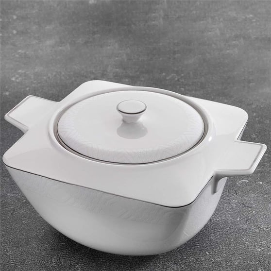 Schafer 1S2407-01001-BYZ02 Glamor Prıvate Kare Yemek Takım-60 Prç-Beyaz