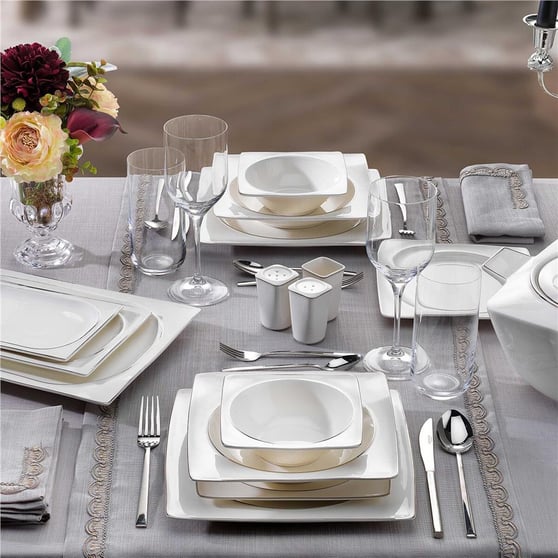 Schafer Glamor Pure Yemek Takım-60 Parça-Platin