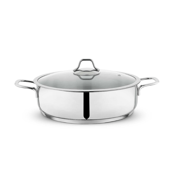 Schafer Held Çelik Basık Tencere-28 Cm-2 Parça-Inox