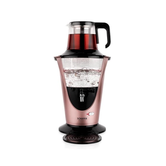 Schafer Tee Haus Yeni Nesil Elektrikli Cam Semaver 4.2 L 1500W Rosegold