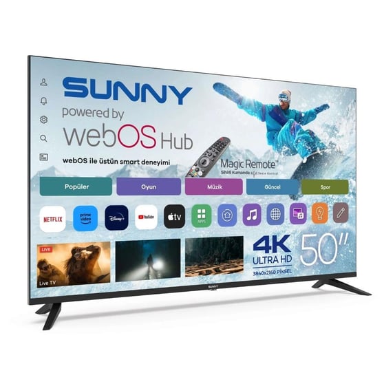 SUNNY SN50UPRL-W02M 50 4K Ultra HD Smart webOS Televizyon (Sihirli Kumanda)
