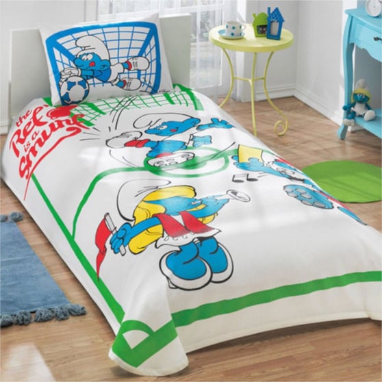 Taç 5420 Şirinler Footbol Tek Kişilik Pike Takımı
