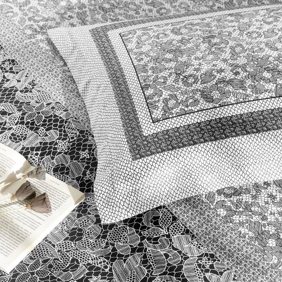 Taç Amelia %100 Pamuk Saten Çift Kişilik Nevresim Takımı Antrasit 200x220 cm