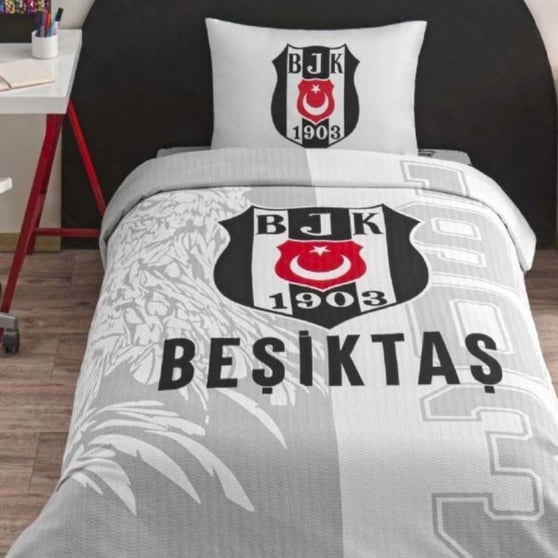 Taç Beşiktaş Lisanslı %100 Pamuk Tek Kişilik Pike Takımı 160x230 cm