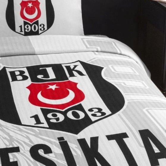 Taç Beşiktaş Lisanslı %100 Pamuk Tek Kişilik Pike Takımı 160x230 cm