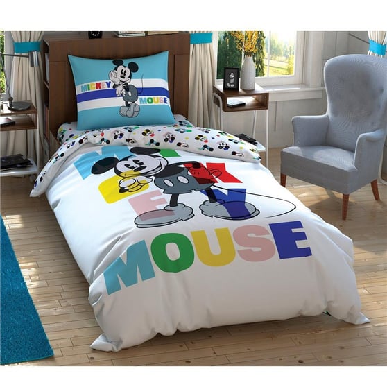 Taç Disney Mickey Colour Face Tek Kişilik Nevresim Takımı