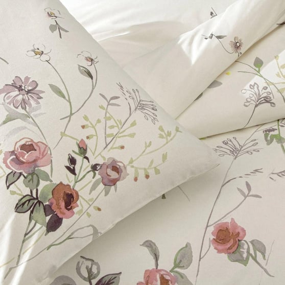Taç Kıara Ranforce Tek Kişilik Pamuk Nevresim Takımı 160x220 Ekru