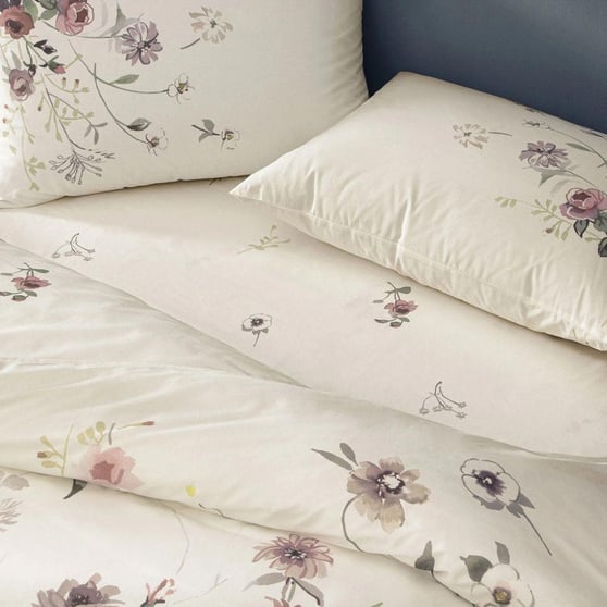 Taç Kıara Ranforce Tek Kişilik Pamuk Nevresim Takımı 160x220 Ekru
