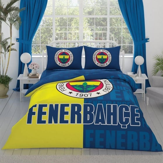 Çift Kişilik Nevresim Taç Taç Lisanslı Fenerbahçe Parçalı Logo Nevresim Takımı Çift Kişilik