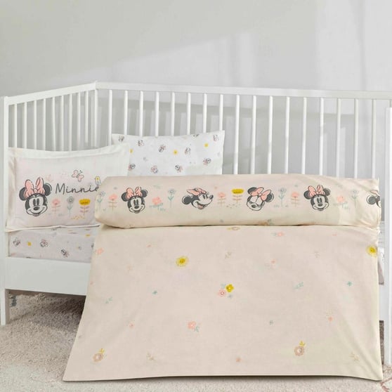 Taç Lisanslı Minnie Mouse Dream Baby Bebek Nevresim Takımı %100 Pamuk