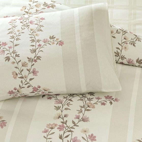 Taç Mirelune %100 Pamuk Tek Kişilik Nevresim Takımı Bej 160x220