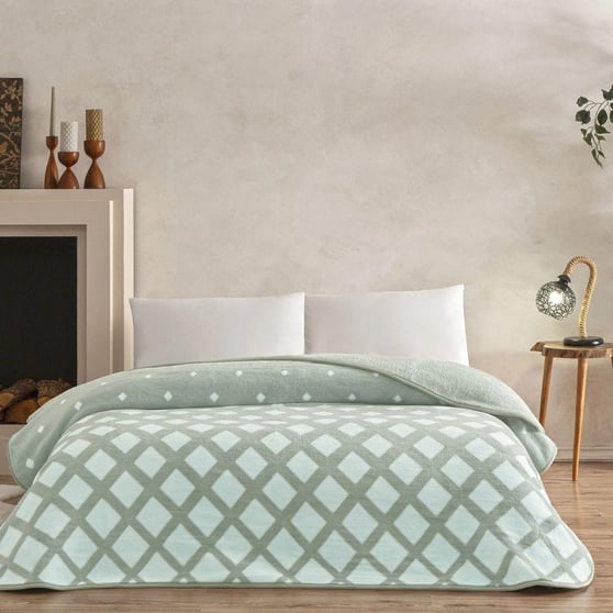 Taç Noa Çift Kişilik Polyester Battaniye Mint