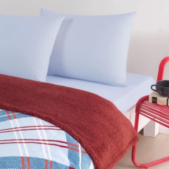 Taç Rialta Winter Set Tek Kişilik Battaniyeli Çarşaf Seti Kırmızı 100x200