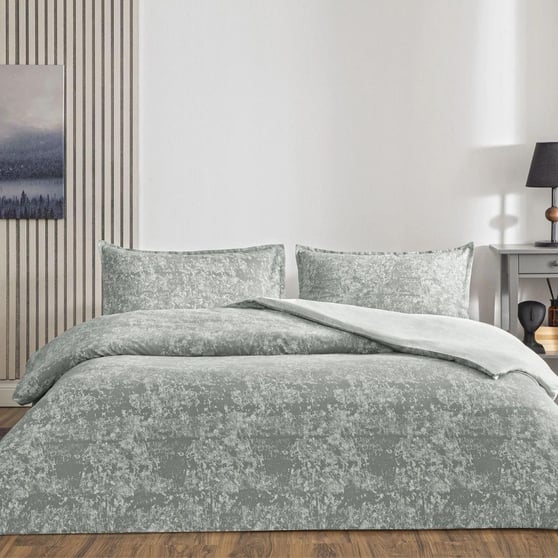 Taç Shimmer Çift Kişilik %100 Pamuk Nevresim Takımı 200x220 cm Gri (Çift Taraflı)