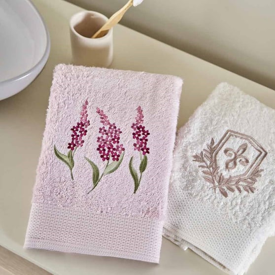 Taç May Soft Bamboo Aile Seti Pembe Ekru  (4379)