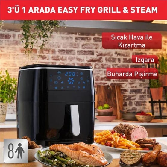 Tefal Easy Fry Grill & Steam+ 6.5 L 1700W 3ü 1 Arada Az Yağlı Fritöz