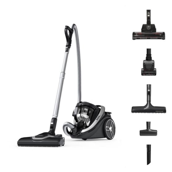 Tefal TW7976EA Silence Force Cyclonic Effitech Animal 500 W Toz Torbasız Elektrikli Süpürge Siyah Gri