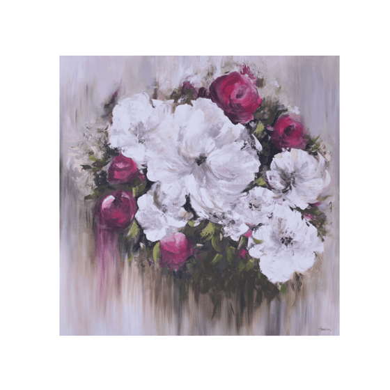 Abstract Bouquet Yağlı Boya Dokulu TabloYağlı Boya Dokulu Çiçek TablolarıTablolife