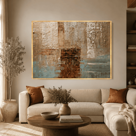 Abstract Door Yağlı Boya Dokulu TabloYağlı Boya Dokulu Soyut TablolarTablolife