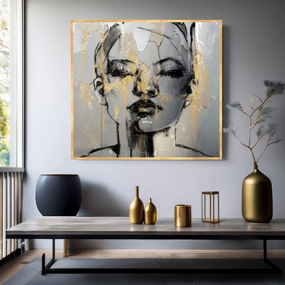 Abstract Face Yağlı Boya Dokulu TabloYağlı Boya Dokulu Kadın Temalı TablolarTablolife